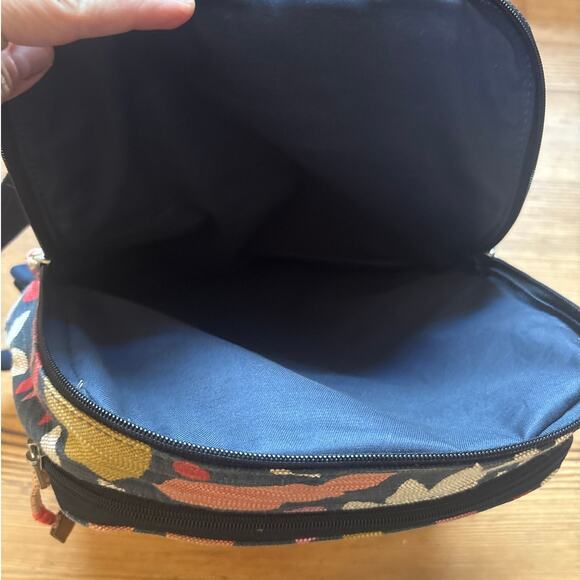 Fossil Blake navy pink floral two compartment laptop backpack - Picture 4 of 6